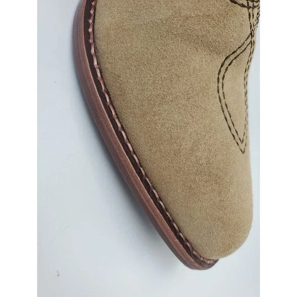 CELINE Paris Western Low Boots in Suede Beige W/ Dark Stitching Sz 39 EUR 8.5 US - Picture 8 of 16